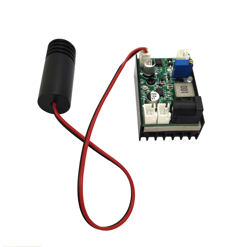 산업용 블루 바이올렛 라이트 레이저 모듈, TTL 18x2 5mm, EU 표준 어댑터 포함, 12V, 100mw, 405nm