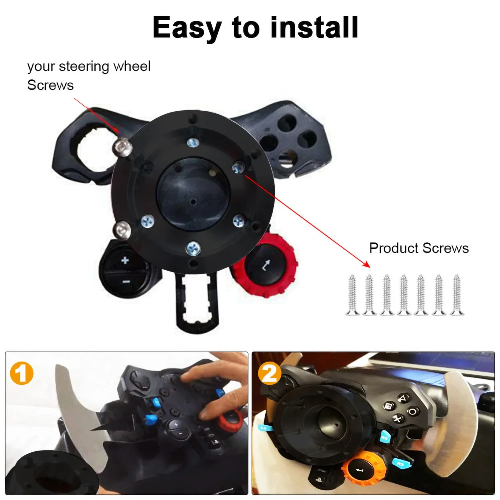로지텍 G29 G920 G923 자동 스포츠 드리프트 스티어링 휠 350mm 14인치 어댑터 플레이트 포함 70mm PCD 레이싱 게임용 CNSPEED
