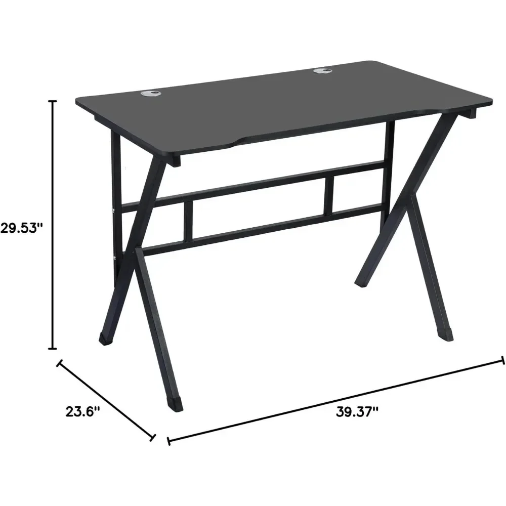 Esports Gaming Table K-shaped Modern Luxury Iron Computer Desks Ergonomic Gaming Player Computer Desk Simple Bedroom Office Desk 6