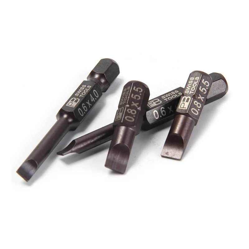 PB Swiss Tools 1/4" PrecisionBit For Slotted Screws - Size 2, Nanocoating, Swiss-Made, Lifetime Guarantee