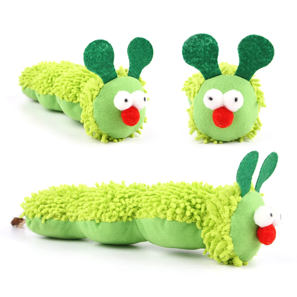 

Cute Soft Plush Caterpillar Pillow Cat Chew Toy Claws Thumb Bite Cat Mint Toy Funny Kitten Interactive Teeth Grinding Catnip Toy