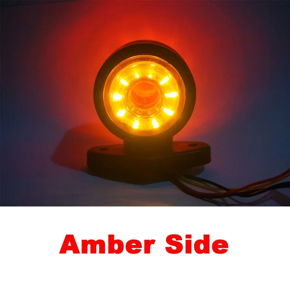 Universal 12 24v Warning Tail Light Side Marker Indicators Light Truck Lorry Bus Dual Face Turn Signal Outline Lamp 2PCS