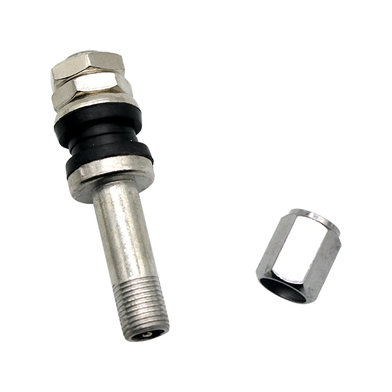 KIMISS KI6321 Kit 4 Valvole Gomma Per Pneumatici TR414 – Attacco A Scatto, Per Cerchi Da 11,5 Mm, Con Nucleo In Ottone