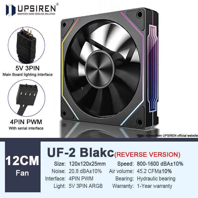 UPSIREN PRISM ARGB 12CM High-Performance Computer Chassis Fan with Dual Mode Selection