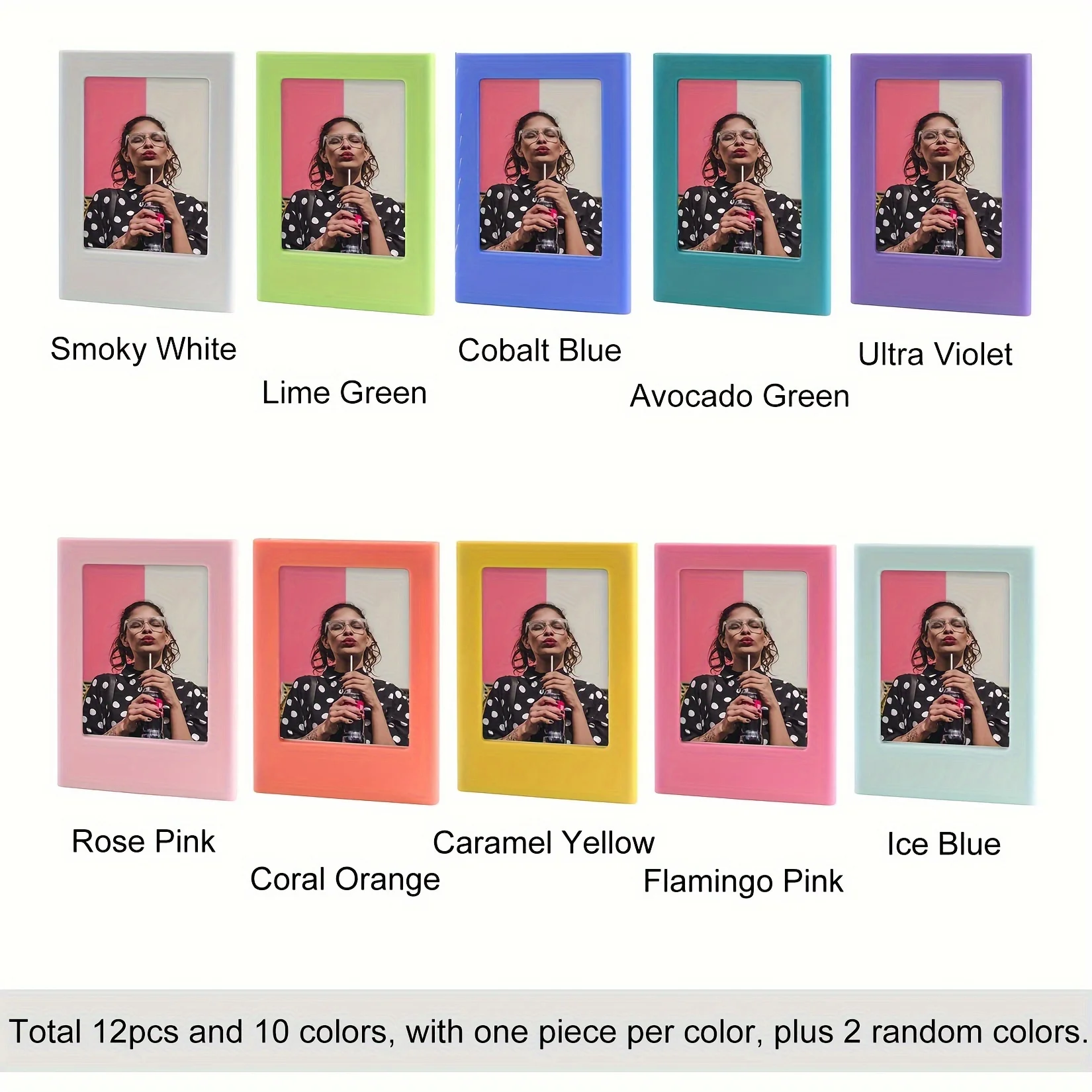 Magnetic Photo Frames 2x3 Size Mini Photo Frame Set for Instax Photos Fridge Magnet Frames 12 Pack