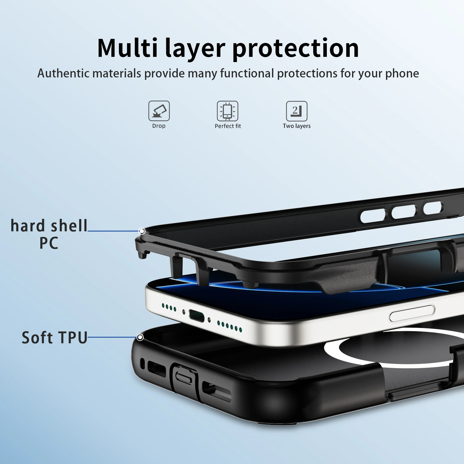 Magnetic Shockproof Full Body Camera Protective Case with MagSafe Compatibility