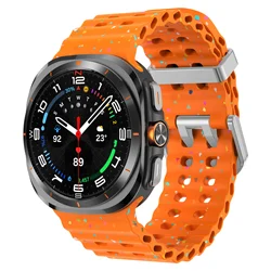 Luminous Silicone Smartwatch Strap - Universal Fit - Galaxy Watch 7 Ultra (Orange silver)