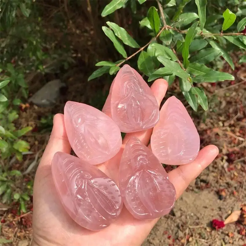 Natural Rose Quartz Source Of Life Figurine Stones Carved Crystal Ornament Healing Reiki Home Decoration 1pcs 5