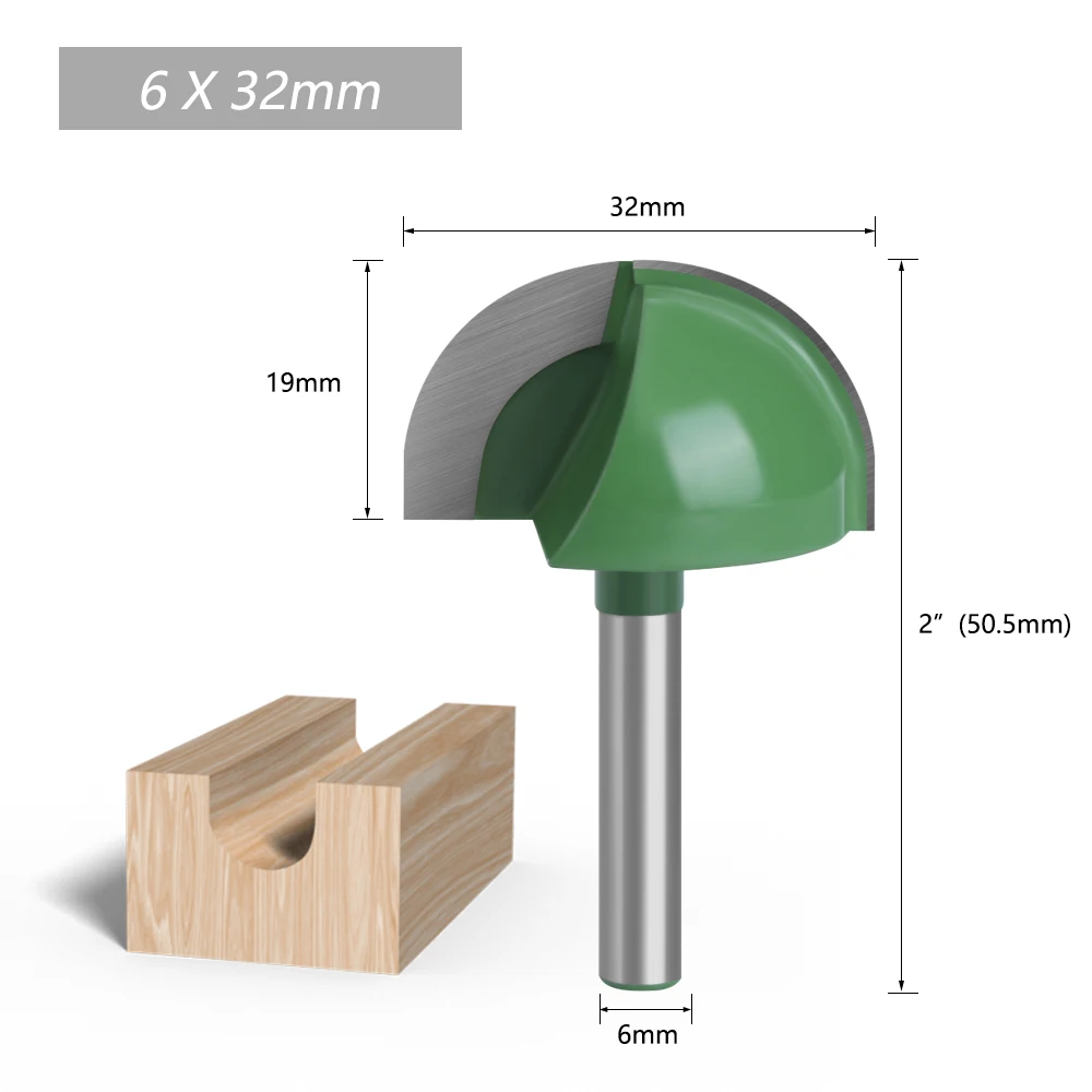 LAVIE 5 stücke Oder 4 stücke 6mm Schaft Ball Nase Router Bits Set Schaftfräser Runde Cove Box Vhm CNC Radius Core Fräsen Bit MC0602 – Detail 6