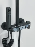 4-way Piano Shower System With Rain Shower Bidet Faucet Hot Cold Water Mixer For Bathroom Shower Kit 4