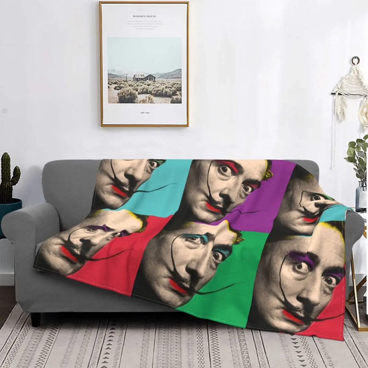 

Salvador Dali Spain Painting Artist Blanket Fleece Soft Flannel Vintage Pop Art Portrait Throw Blankets for Bed Couch Car Spring