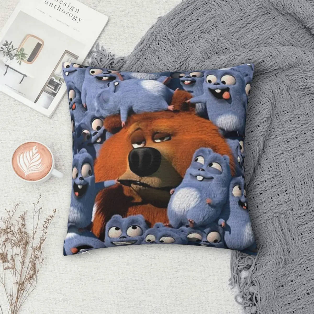 

Grizzy And The Lemmings Pillowcase Polyester Pillow Cover Cushion Comfort Throw Pillow Sofa Decorative Cushions Used for Bedroom