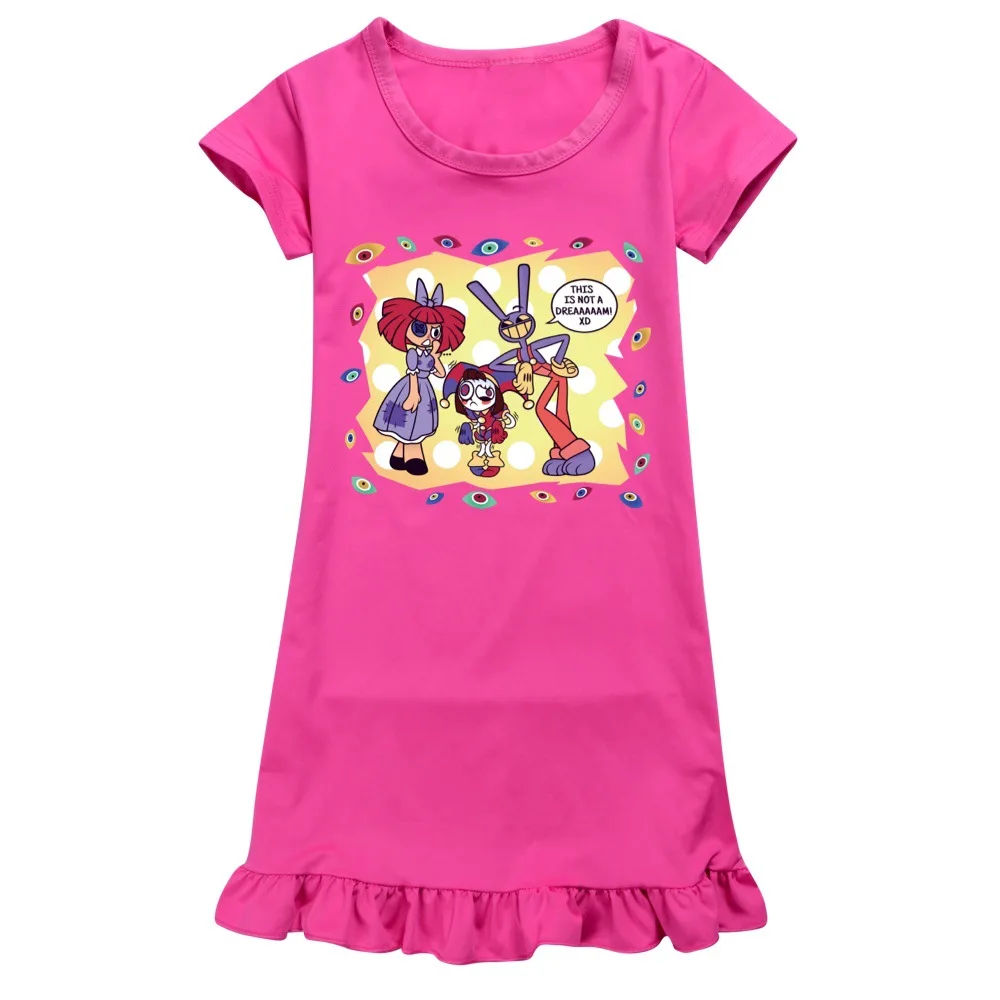 The Amazing Digital Circus Girls Dress New Summer Kids Cartoon Pajamas Teenager Night Dresses Baby Nightdress Children Clothes