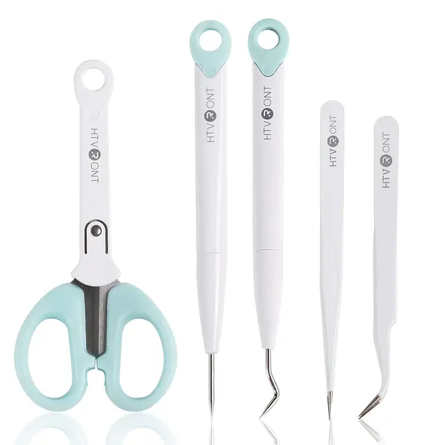 HTVRONT 5/6 Pcs Craft Weeding Basic Tools Set for Vinyl Scraper Silhouette Cameo Tool DIY Craft Kit 2