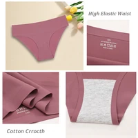 6 pièces femmes culottes sans couture glace soie Ultra mince slips femme sous-vêtements doux dames taille basse Lingerie Sexy haute culotte élastique 5