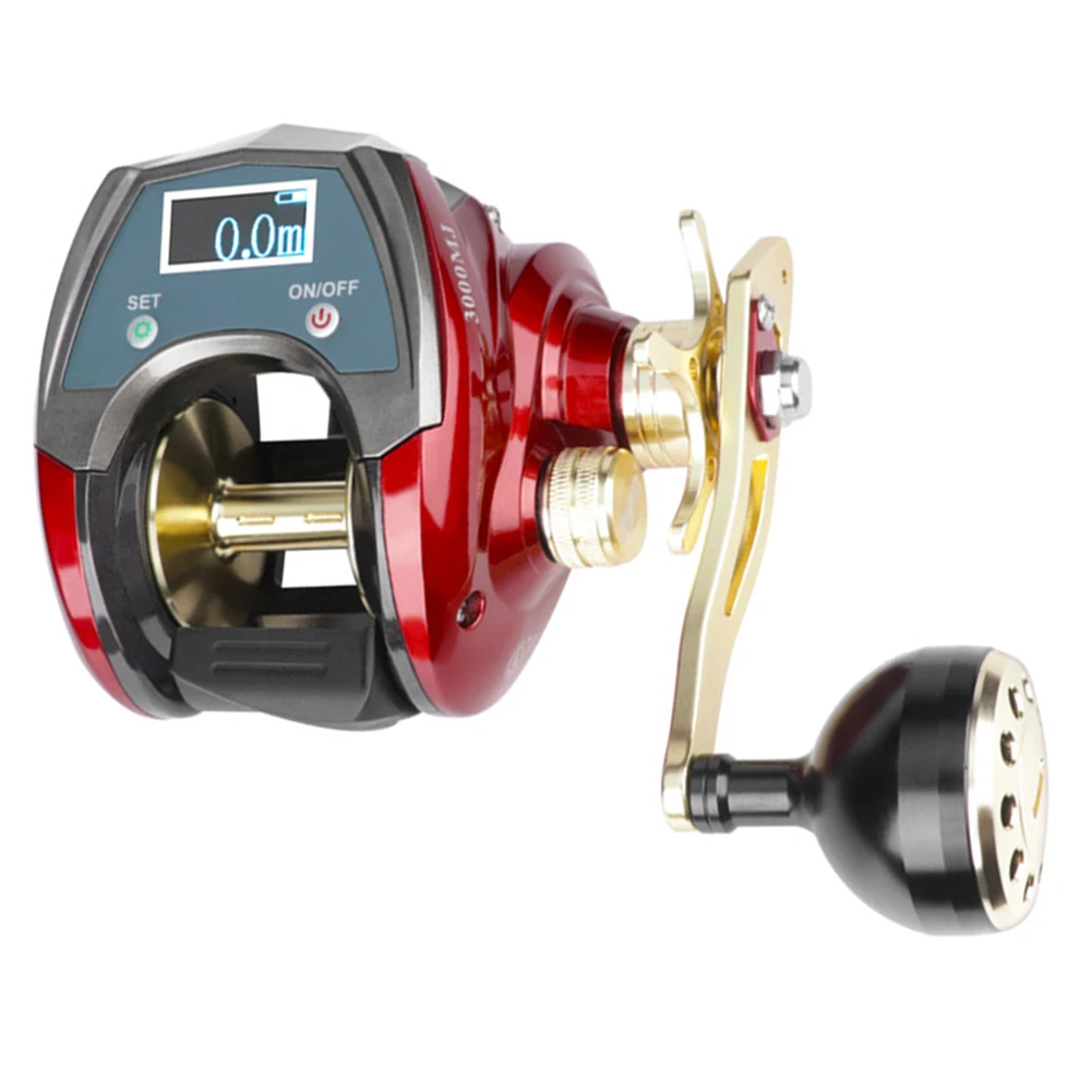 

Fly Fishing Reel Digital Display Baitcasting Wheel Fishing Reel Luminous Display Screen USB Charging Water Droplet Wheel