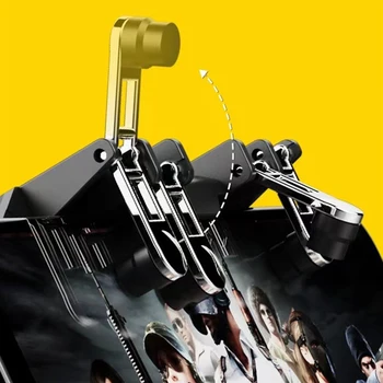 민감한 PUBG 컨트롤러, AK66 식스 핑거 게임 패드 트리거, 금속 트리거 조이스틱, IOS 안드로이드 휴대폰 게임 패드용, 1 개