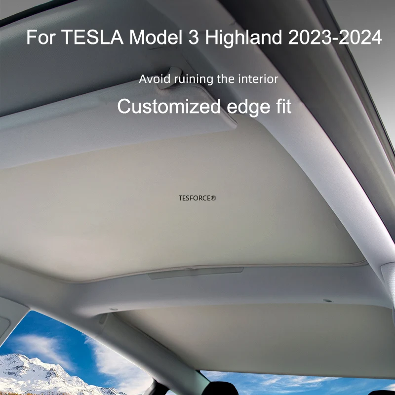 For Tesla Model 3 Highland 2023-2024 Privacy Sun Shade Custom-Fit Side Window Sunroof Sunshade Blind Shading for Camping Rest