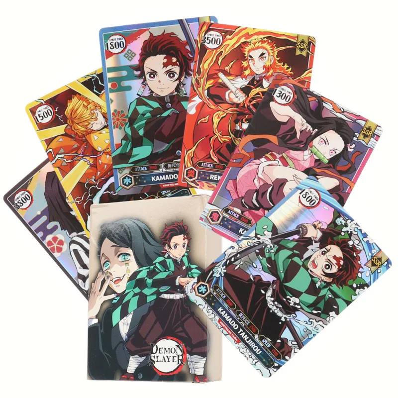 귀멸의 칼날 카드, Kimetsu No Yaiba SSR 카드, 울트라 레어 카드, 탄지로 카마도 네즈코 컬렉션 카드, 영어 버전, 50 개