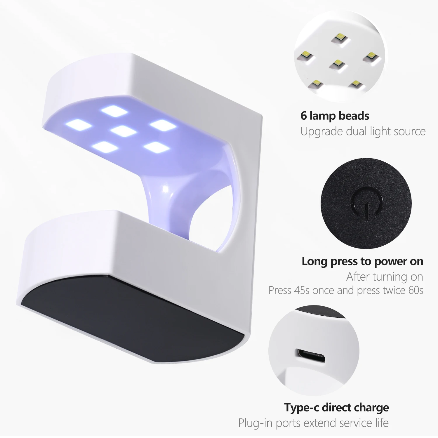 LULAA Portable Nail Uv Machine Gel Manicure UV Lamp LED Mini Nail Light Portable Fast Easy Nail Extension Manicure UV Lamp 4