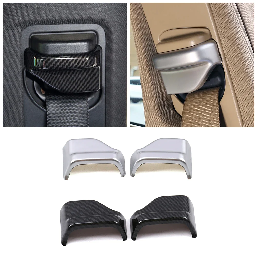 Seat Safety Belt Frame Panel Cover Trim for Mercedes Benz E C GLC Class 2016-2021 W213 W205 X253 Carbon Fiber Decorate Sticker - 2