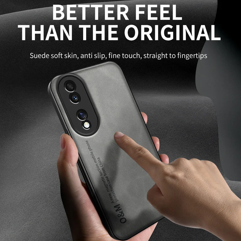 Sophisticated Suede Leather Shockproof Phone Case with Built-in Magnet