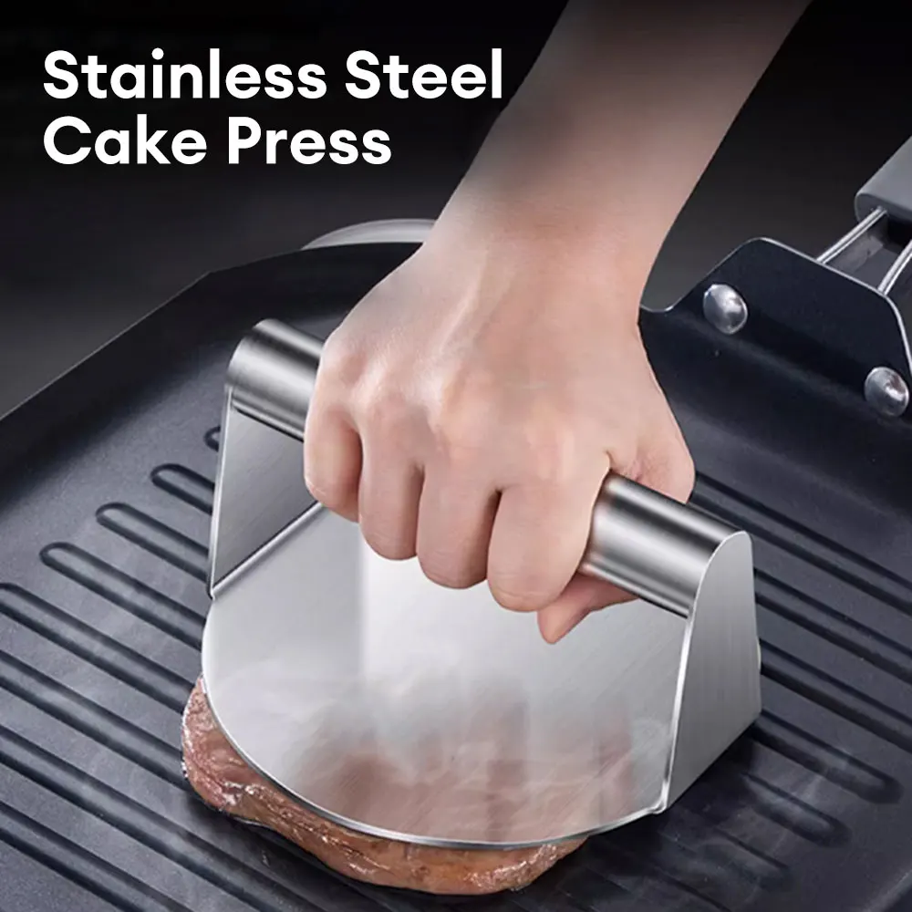 Stainless Steel Hamburger Meat Press Circular Burger Meat Press Kitchen Tool Meat Press Plate Beef Grill Burger Barbecue Maker