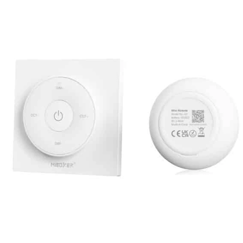 MiBoxer 미니 원형 컬러 온도 패널 원격 제어 조절 조광기 무선 컨트롤러, K2 2.4G, LED BuldLED 스트립용