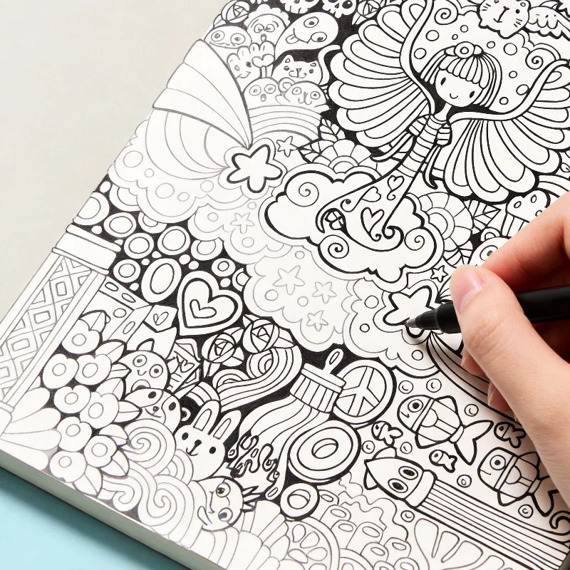 Libro da colorare con linee da copiare, Disegni a linee, Quaderno per esercizi di disegno artistico, 24 pagine di carta ad alta definizione - immagine 5