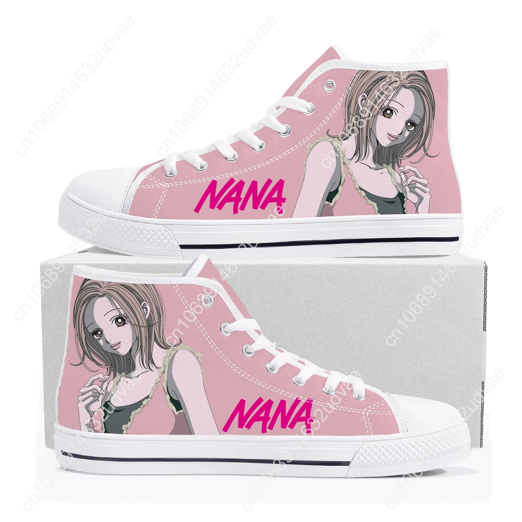 Shoujo Manga NANA Osaki Komatsu Comics High Top Sneakers Mens Womens Teenager Canvas Sneaker Casual Couple Shoes Custom Shoe