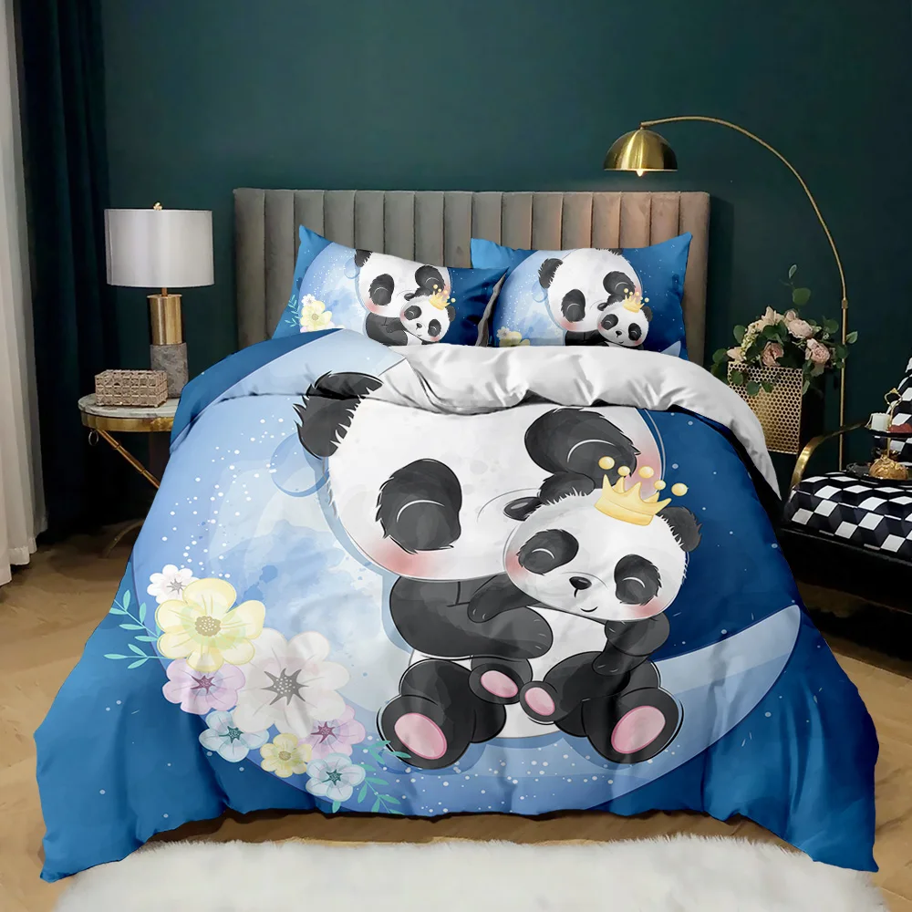 Comforter Cover Bear Printed Wildlife Panda Duvet Cover Cute Animal
