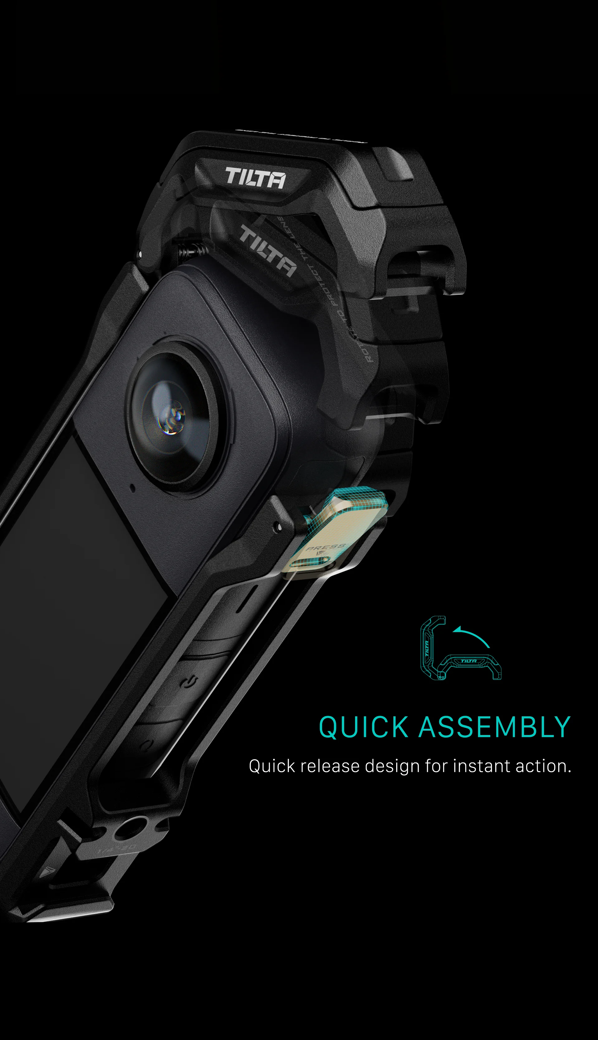 TILTA TA-T67-FCC-B Full Camera Cage for Insta360 X4 Black Quick 