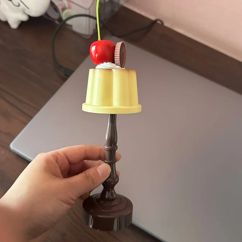 레트로 푸딩 나이트 라이트 데스크탑 장식 침실 LED 분위기 램프 침대 옆 수면등 선물용으로 적합