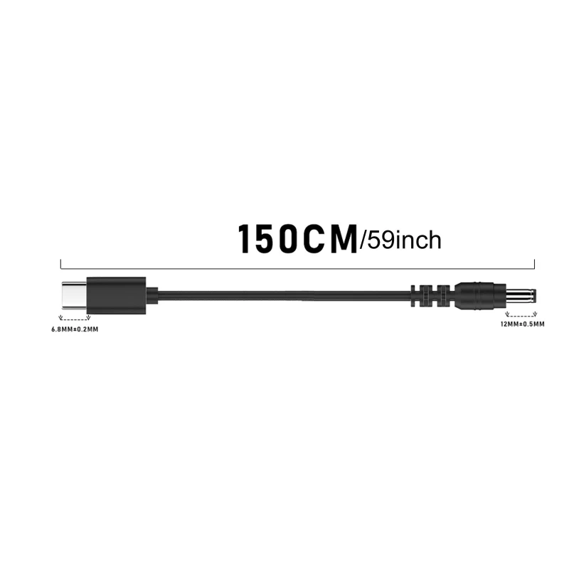 Universal USB-C to DC Power Cable Adapter