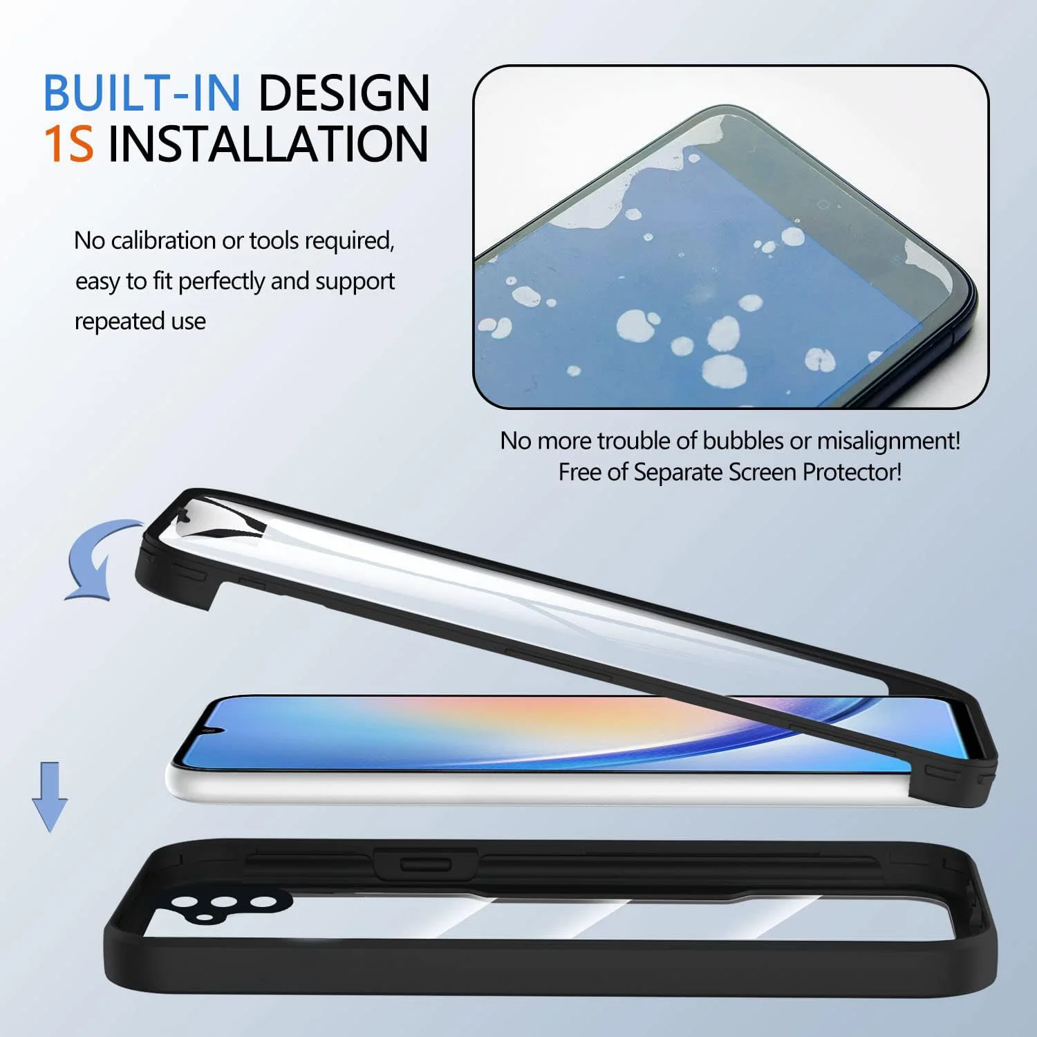 Custodia per Samsung Galaxy A54 A34 A24 A14 A04s A15 5G A05S Cover in silicone liquido a protezione completa a 360 gradi_voghion.com