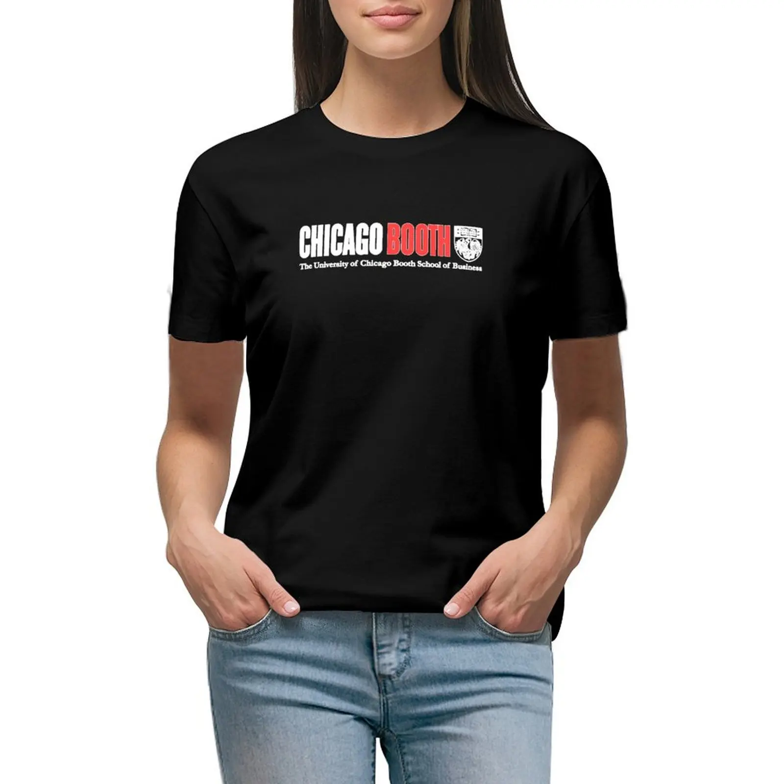 

chicago booth, T-shirt Short sleeve tee tees summer blouses woman 2024