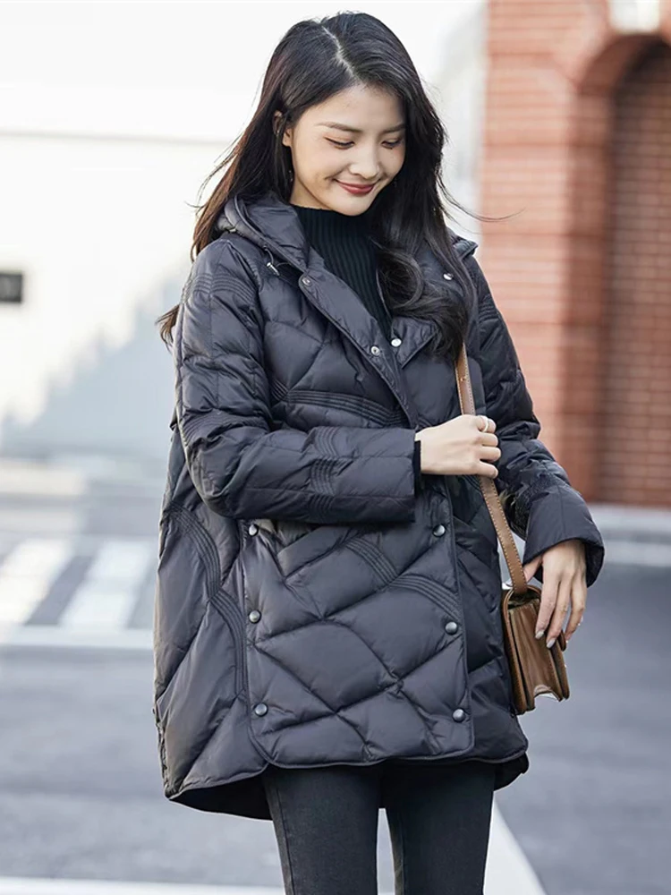 Janveny Winter 90% Duck Down Coat Women Ultra Light Puffer