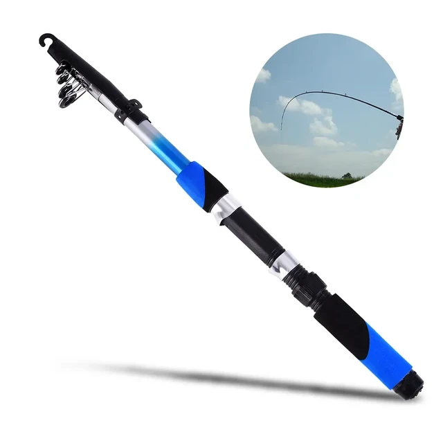 2.1M Portable Telescopic Fishing Rod Fiberglass Fishing Rod Travel Sea  Fishing Spinning Rod - AliExpress