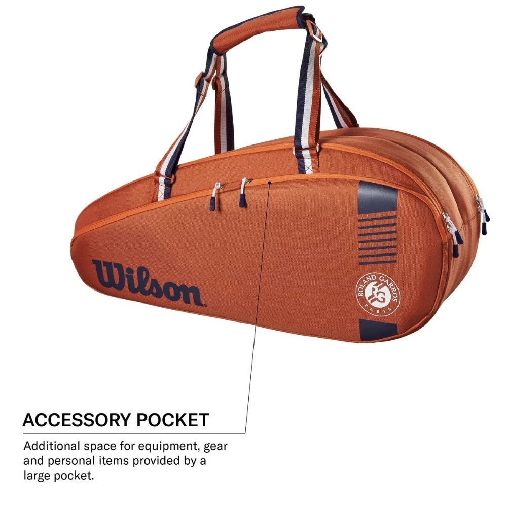 Wilson 2024 France Open Team 3-6 pcs Duffel Tennis Racket Bag Roland Garros Clay Court Tournament Tennis Racquet Bag Clay Navy