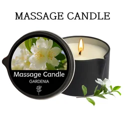 Luxurious Amber Vanilla Soy Wax Massage Candle - Perfect for Relaxation and Holiday Gifting (Gardenia)