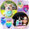 50 Pcs Tie Dye Dog Bandanas Bulk Spring Summer for Pet Grooming Salon Triangle Washable Dog Bib Kerchief for Small Medium Large 6