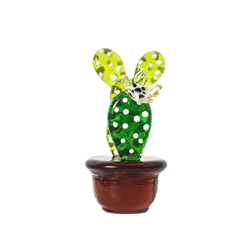 

Mini Cactus Figurines Ornaments Glass Cactus Bonsai Decor Sculptures And Figurines Desktop Ornament Car Home Decoration Toys