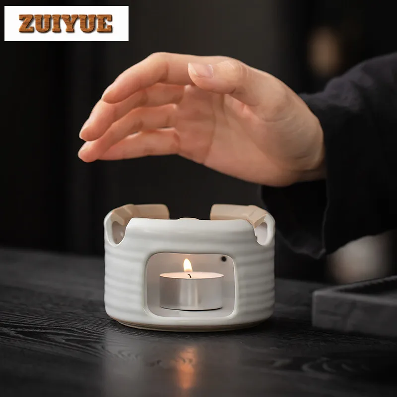 Coarse Pottery Handmade Tea Warmer Household Candle Teapot Warmer Zen Tea Stove Kettle Stand Items Equipment Collections