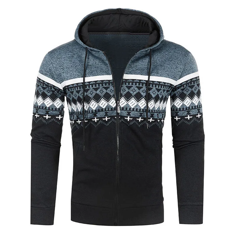 Men's Hoodies Sweatshirts Spring Autumn Casual Long Sleeve Knit Hoodie Men Slim Fit Hooded Zip-up Sweatshirt Hoody Tracksuit Men