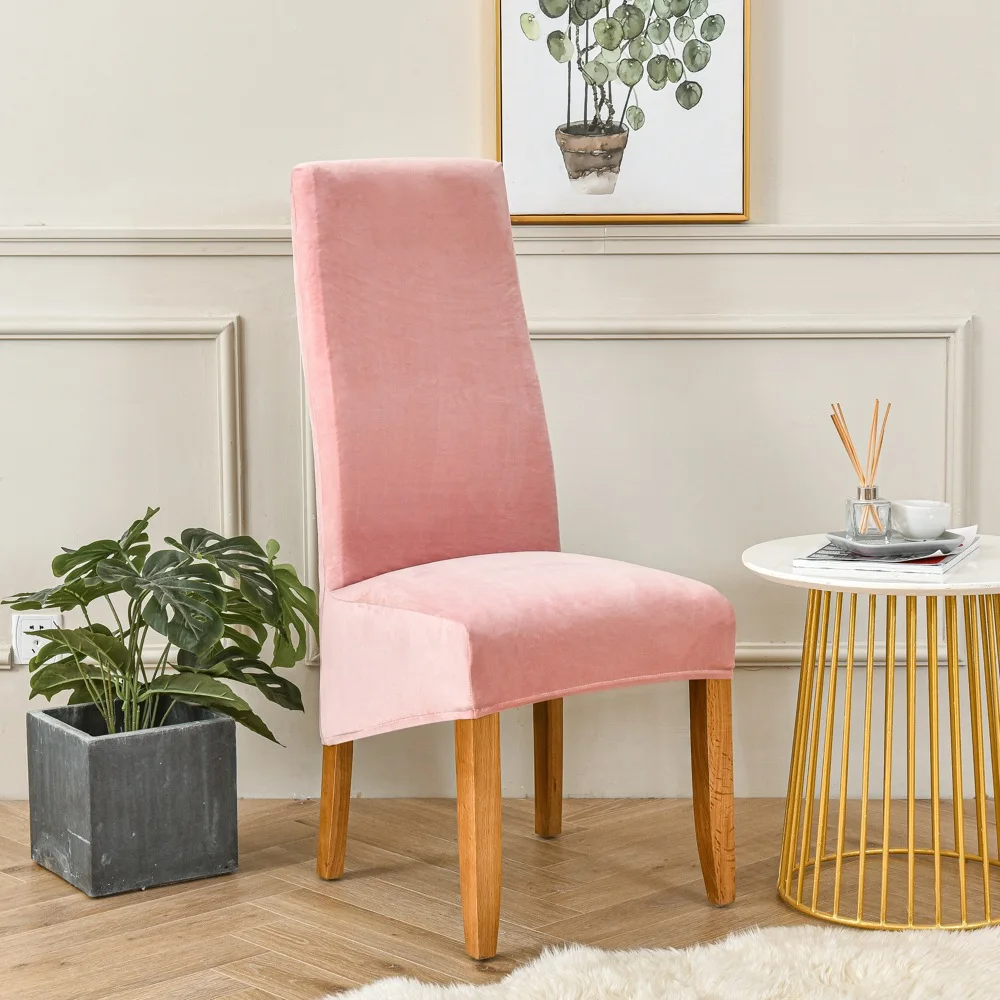 Velvet Fabric Chair Cover Xl Large Size Soft Warm High Back Chair Cover