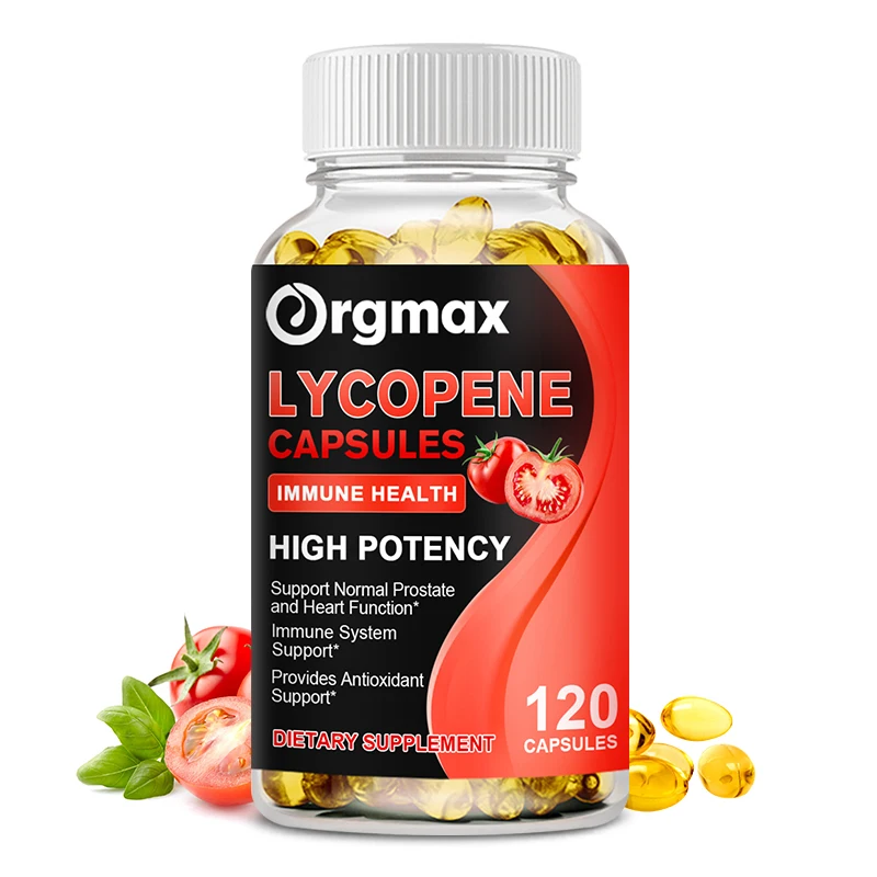 Organic Vegan Lycopene Capsules Natural Tomato Extract Non-GMO For Immunity Health Prostate and Heart Health