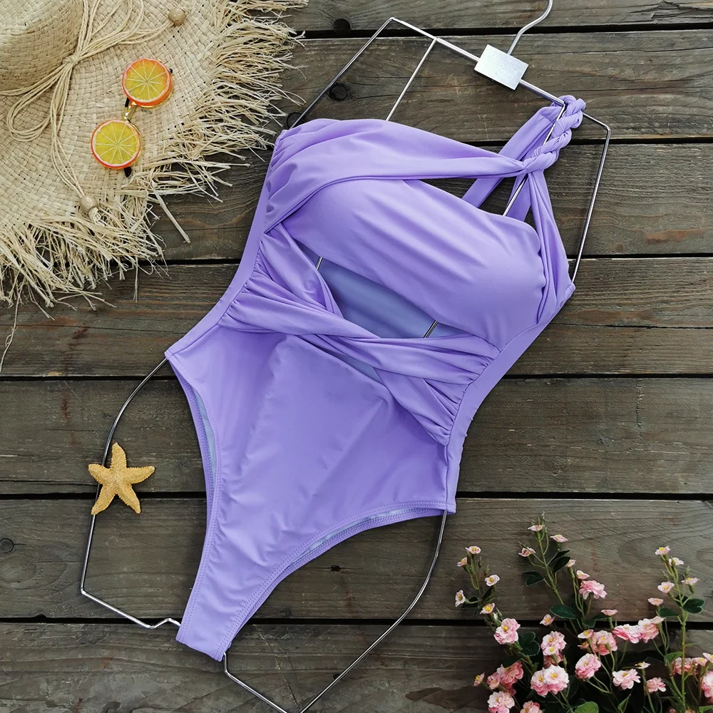 Sexy One-Shoulder Cut-Out Monokini – Solid Slimming One-Piece Swimsuit for Women Beachwear Beachwear Swimwear