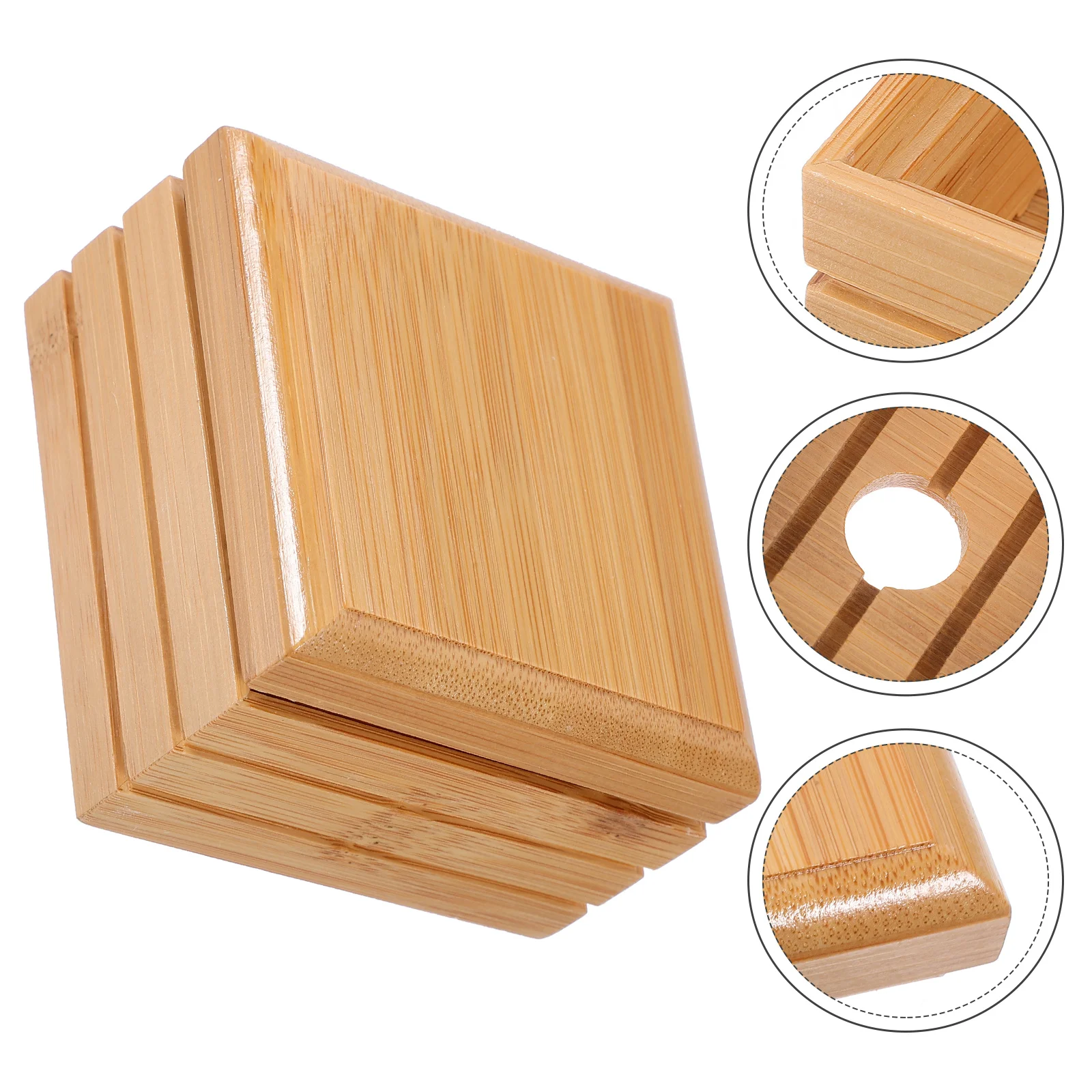 

Wooden Soap Dish Tray Storage Rack for Shower No Punching Holder Dishes Bar Container Drain Sink