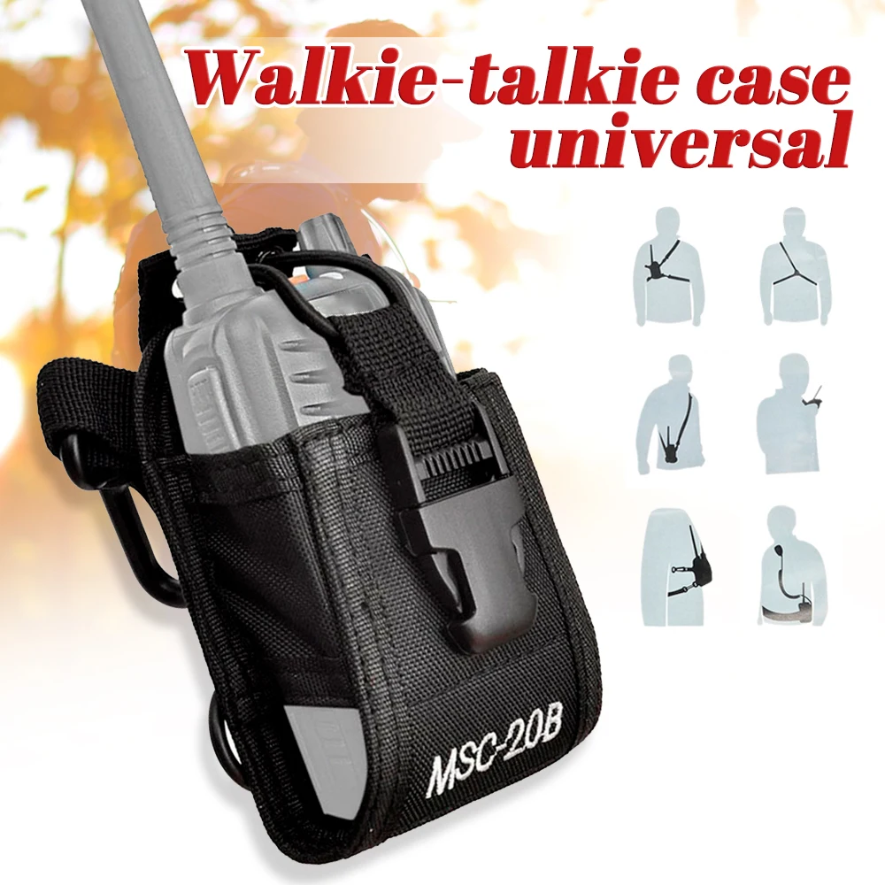 

MSC-20B Walkie Talkie Bag Nylon Holster Carry Case for Baofeng UV5R UV82 bf888S UV-9R Plus UV-B2 TYT Motorola KENWOOD Ham Radio