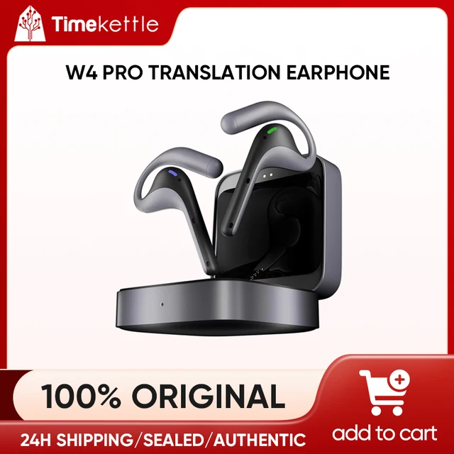 Timekettle W4 Pro AI Translator Earbuds Bidirectional Real-Time Translation in 40 Languages Voice Support Meeting Assistant